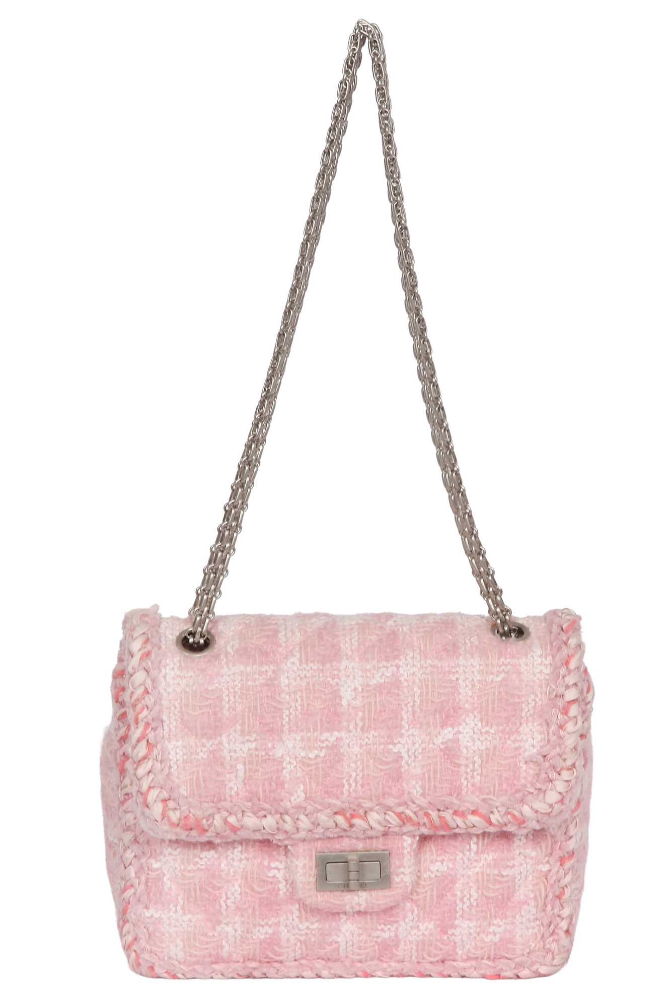 Lot 15 - A Chanel by Karl Lagerfeld pink fantasy tweed 2.55 flap bag, 'Supermarket' collection, Autumn-Winter 2014-15