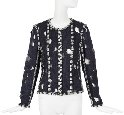 Lot 31 - A Chanel by Karl Lagerfeld blue fantasy tweed jacket, Spring-Summer 2011