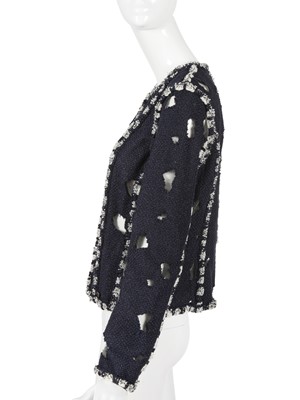 Lot 31 - A Chanel by Karl Lagerfeld blue fantasy tweed jacket, Spring-Summer 2011