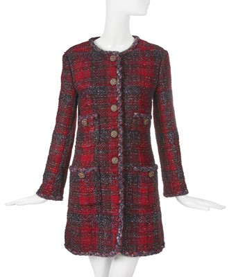 Lot 25 - A Chanel by Karl Lagerfeld burgundy tweed jacket, 'Paris-Edinburgh' collection, Métiers d'Art, Pre-Fall 2013