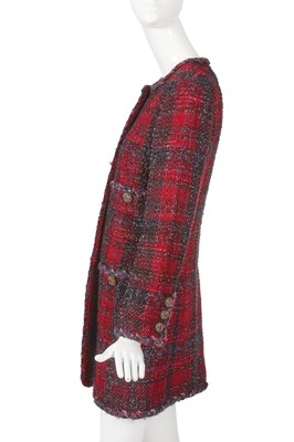 Lot 25 - A Chanel by Karl Lagerfeld burgundy tweed jacket, 'Paris-Edinburgh' collection, Métiers d'Art, Pre-Fall 2013