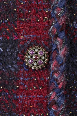 Lot 25 - A Chanel by Karl Lagerfeld burgundy tweed jacket, 'Paris-Edinburgh' collection, Métiers d'Art, Pre-Fall 2013
