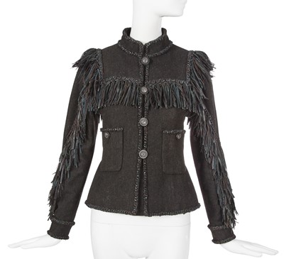 Lot 22 - A Chanel by Karl Lagerfeld black wool jacket, 'Paris-Dallas' collection, Métiers d'Art, Pre-Fall 2014
