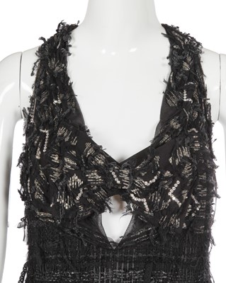 Lot 66 - A Chanel by Karl Lagerfeld embellished black tweed cocktail dress, Autumn-Winter 2005-06