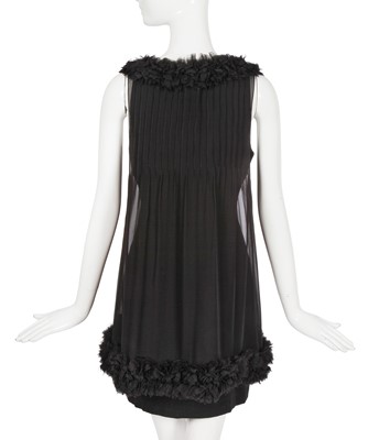 Lot 59 - A Chanel by Karl Lagerfeld black crêpe and chiffon cocktail dress, Autumn-Winter 2006-07