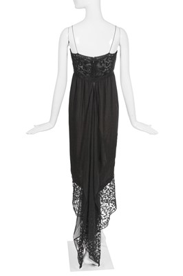 Lot 73 - A Chanel by Karl Lagerfeld black lace and chiffon evening dress, Autumn-Winter 1998-99