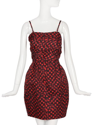 Lot 130 - An Alexander McQueen polka dot printed faille dress, circa 2010