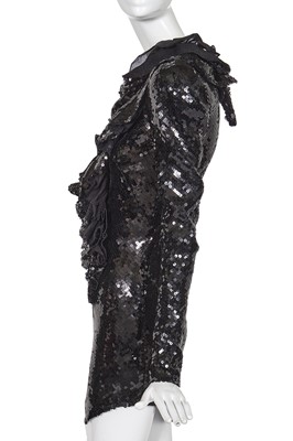 Lot 66 - A Miley Cyrus-worn Francesco Scognamiglio haute couture black sequined cocktail dress, Spring-Summer 2019