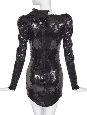 Lot 66 - A Miley Cyrus-worn Francesco Scognamiglio haute couture black sequined cocktail dress, Spring-Summer 2019