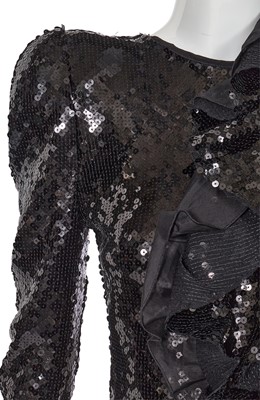 Lot 66 - A Miley Cyrus-worn Francesco Scognamiglio haute couture black sequined cocktail dress, Spring-Summer 2019