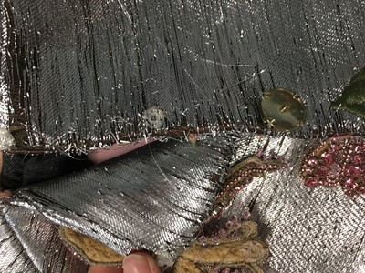 Lot 63 - A Björk-worn Francesco Scognamiglio haute couture embellished silver lamé coat, Spring-Summer 2017
