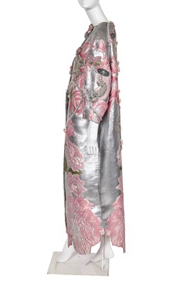 Lot 63 - A Björk-worn Francesco Scognamiglio haute couture embellished silver lamé coat, Spring-Summer 2017