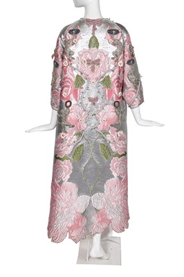 Lot 63 - A Björk-worn Francesco Scognamiglio haute couture embellished silver lamé coat, Spring-Summer 2017