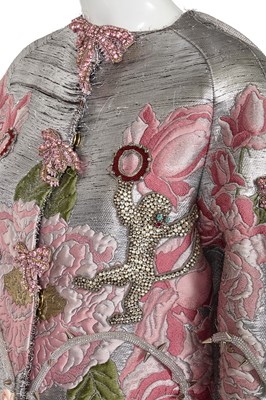 Lot 63 - A Björk-worn Francesco Scognamiglio haute couture embellished silver lamé coat, Spring-Summer 2017