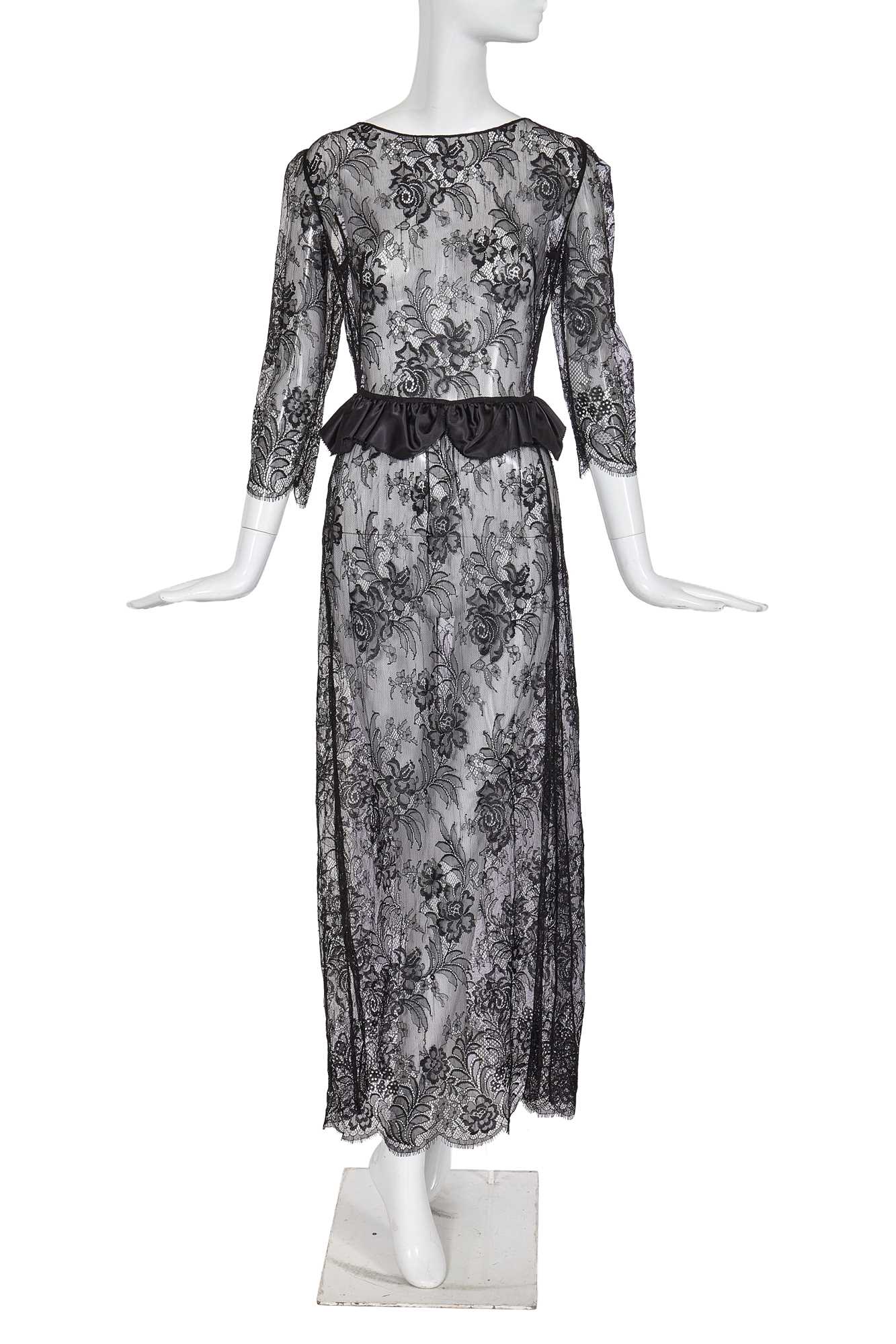 Lot 57 - A Madonna-worn Francesco Scognamiglio black lace evening dress, Pre-Fall 2011