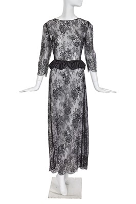 Lot 57 - A Madonna-worn Francesco Scognamiglio black lace evening dress, Pre-Fall 2011