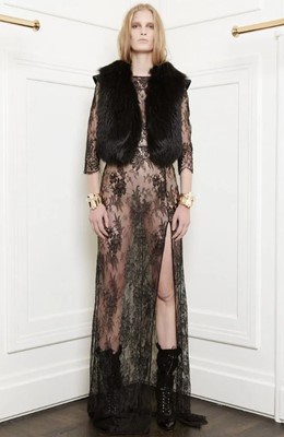 Lot 57 - A Madonna-worn Francesco Scognamiglio black lace evening dress, Pre-Fall 2011