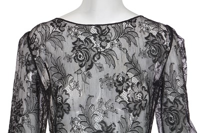 Lot 57 - A Madonna-worn Francesco Scognamiglio black lace evening dress, Pre-Fall 2011