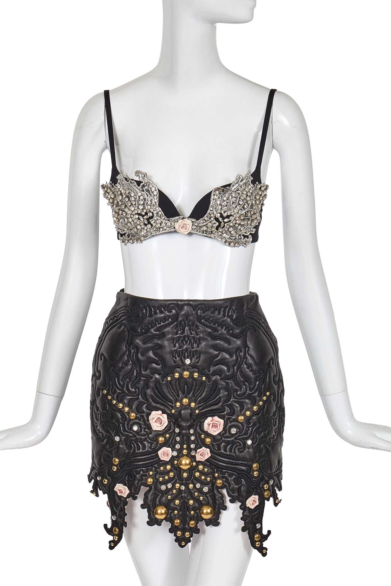 Lot 62 - A Nicki Minaj-worn Francesco Scognamiglio haute couture embellished leather ensemble, Spring-Summer 2017