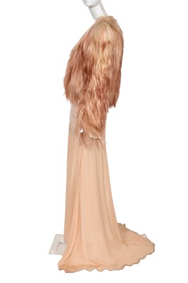 Lot 65 - A Lady Gaga-worn Francesco Scognamiglio peach organza and fur ensemble, Autumn-Winter 2017-18