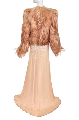 Lot 65 - A Lady Gaga-worn Francesco Scognamiglio peach organza and fur ensemble, Autumn-Winter 2017-18