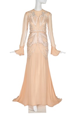 Lot 65 - A Lady Gaga-worn Francesco Scognamiglio peach organza and fur ensemble, Autumn-Winter 2017-18