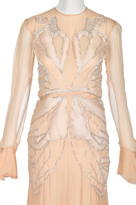 Lot 65 - A Lady Gaga-worn Francesco Scognamiglio peach organza and fur ensemble, Autumn-Winter 2017-18