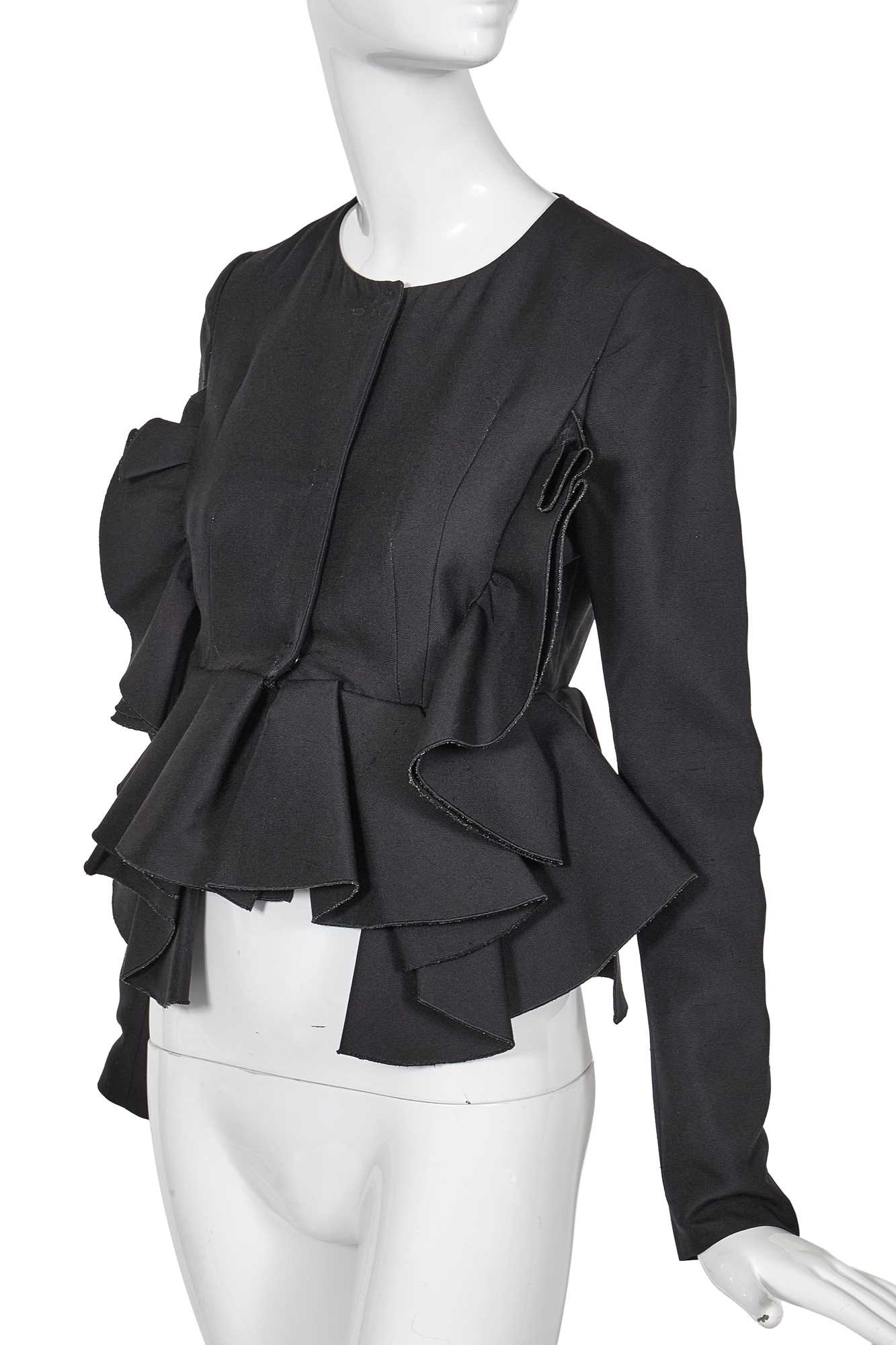 Lot 58 - A Lady Gaga-worn Francesco Scognamiglio black raw silk jacket, Spring-Summer 2012