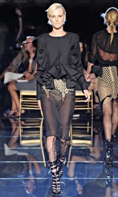 Lot 58 - A Lady Gaga-worn Francesco Scognamiglio black raw silk jacket, Spring-Summer 2012