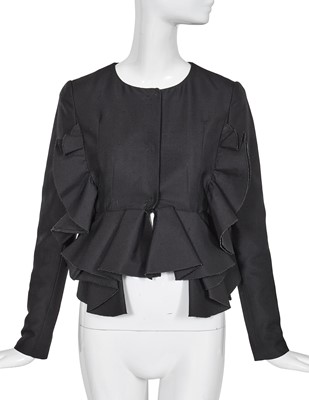 Lot 58 - A Lady Gaga-worn Francesco Scognamiglio black raw silk jacket, Spring-Summer 2012