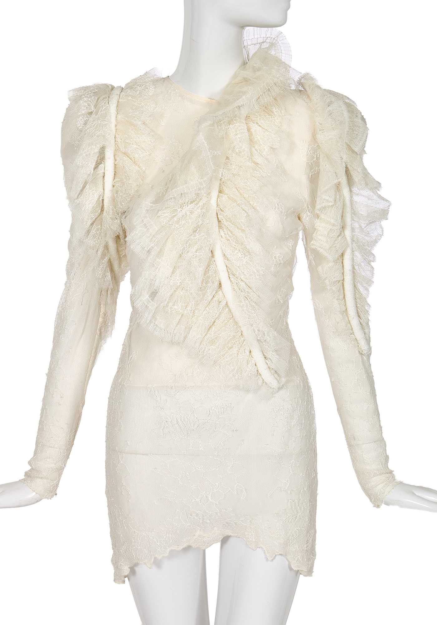 Lot 67 - A Francesco Scognamiglio haute couture white lace cocktail dress, Spring-Summer 2019