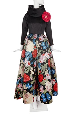 Lot 182 - A Nina Ricci haute couture by Gérard Pipart floral satin ballgown, Autumn-Winter 1992-93