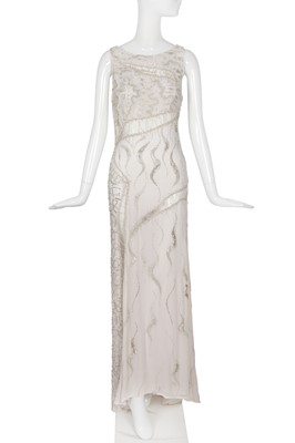Lot 142 - A Donatella Versace haute couture beaded white georgette evening/bridal gown, Autumn-Winter 1998-99