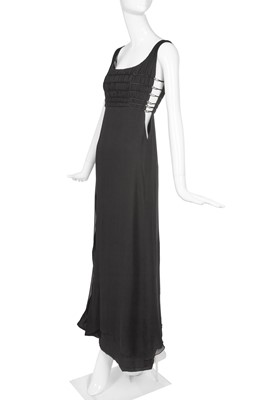 Lot 143 - A Donatella Versace black chiffon evening dress, 'Medieval' collection, Autumn-Winter 1998-99