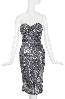 Lot 138 - Dolce & Gabbana gunmetal grey sequined cocktail dress, Autumn-Winter 2011