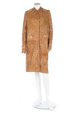 Lot 326 - An Alexander McQueen laser-cut cow hide coat, '...