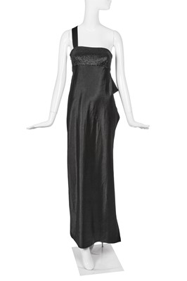 Lot 144 - A Gianni Versace black satin and lurex evening gown, Autumn-Winter 1997-98