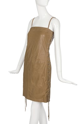 Lot 102 - A Gucci by Frida Giannini brown leather mini dress, Resort 2011