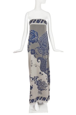 Lot 152 - Two Giorgio Armani blue and white evening dresses, 2000s