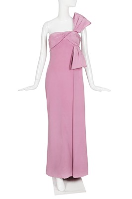 Lot 195 - An Yves Saint Laurent haute couture mauve crêpe sheath, Autumn-Winter 2001-02