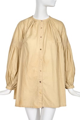 Lot 256 - A Comme des Garçons ecru cotton smock, ‘Indigo Dye and Twist’ collection, Spring-Summer 1982