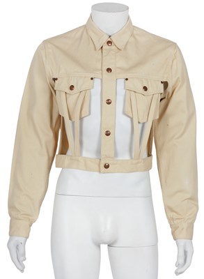 Lot 503 - A Jean Paul Gaultier men's beige denim cage jacket, circa 1989