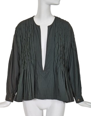 Lot 257 - A Comme des Garçons grey cotton smock, ‘Indigo Dye and Twist’ collection, Spring-Summer 1982