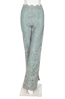 Lot 293 - A fine and rare Givenchy haute couture by Alexander McQueen lace and silk ottoman ensemble, Autumn-Winter 1999-2000