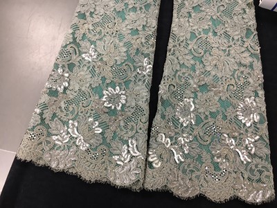 Lot 293 - A fine and rare Givenchy haute couture by Alexander McQueen lace and silk ottoman ensemble, Autumn-Winter 1999-2000