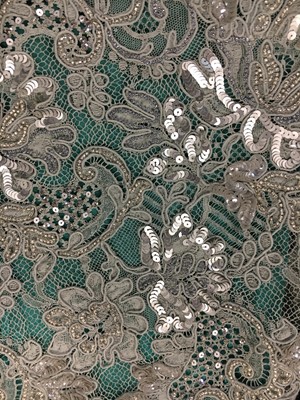 Lot 293 - A fine and rare Givenchy haute couture by Alexander McQueen lace and silk ottoman ensemble, Autumn-Winter 1999-2000