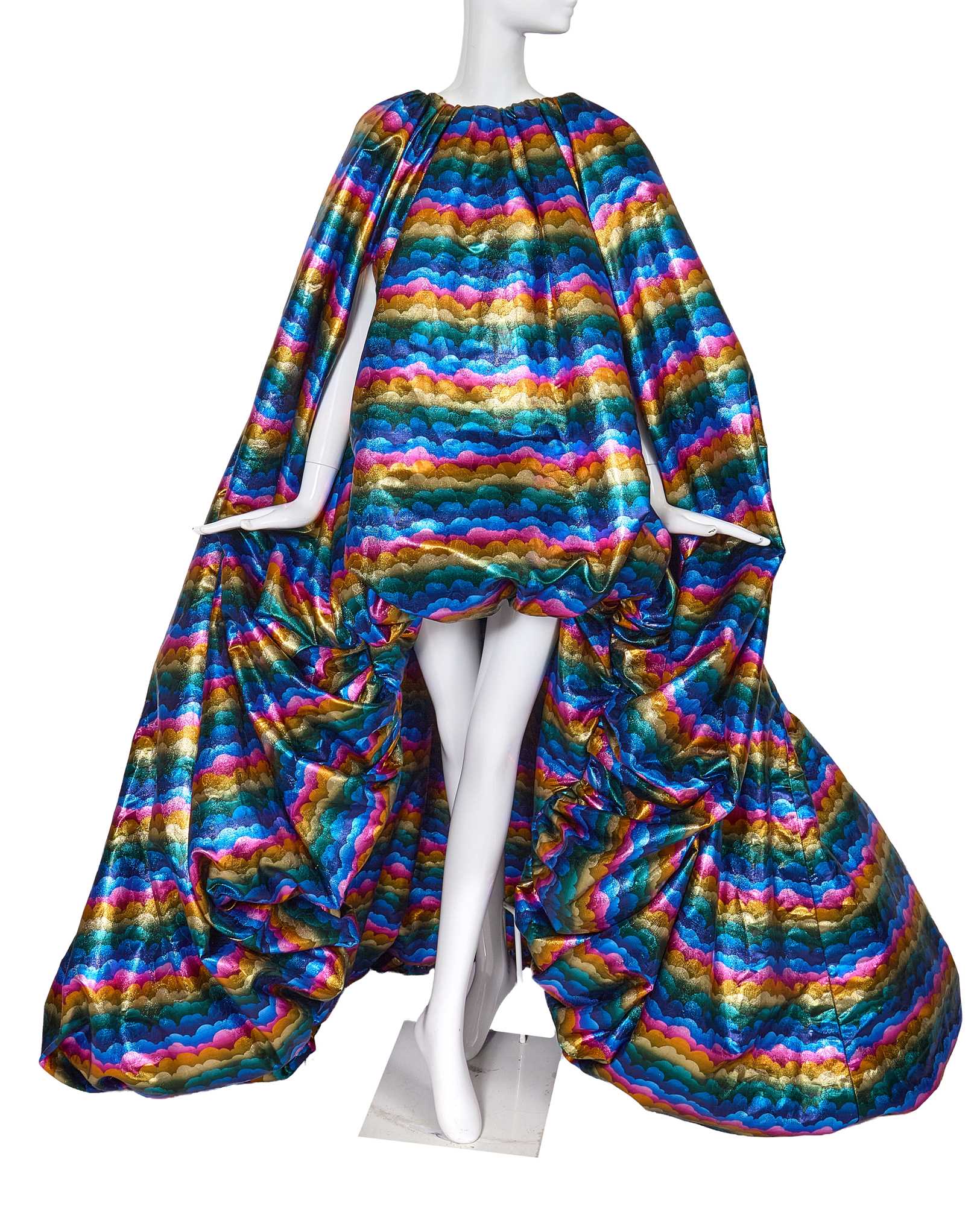 Lot 83 - A Michael Halpern rainbow cloud lamé gown, Autumn-Winter 2020-21