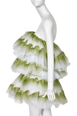 Lot 92 - A Michael Halpern tiered white tulle minidress, Spring-Summer 2022