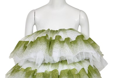 Lot 92 - A Michael Halpern tiered white tulle minidress, Spring-Summer 2022