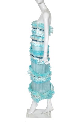 Lot 76 - A Michael Halpern blue organza and raffia dress, Autumn-Winter 2020-01